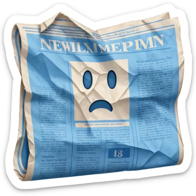 blue newspaper sticker
