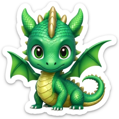Adorable kawaii baby chibi dragon sticker