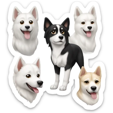 A dog a Shona inu black white  sticker