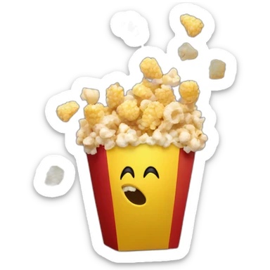 Pac Man eating popcorn, cinema sticker
