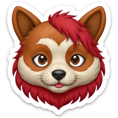 dog with tattoed face and red hair sticker