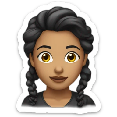 eliana cabelo preto cacheado sticker