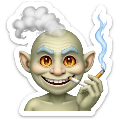 Troll face smoking a cigarette  sticker