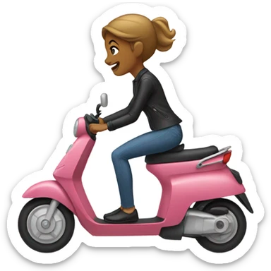 a women on electric scooter sticker