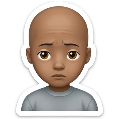 Little bald sad black boy no tears sticker