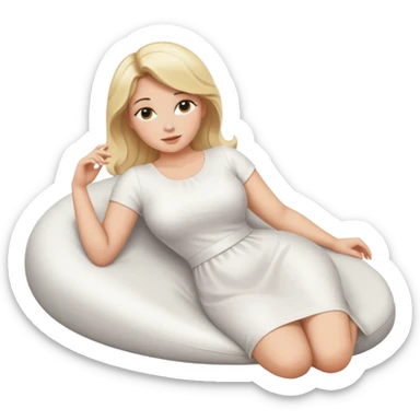 curvy blonde woman lying on her side, SFW sticker