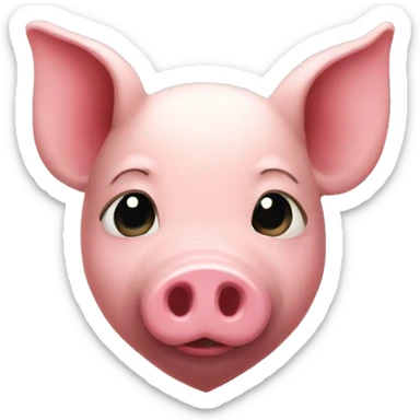 Piggy heart sticker
