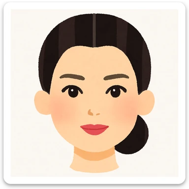 Kendall Jenner's face only, no neck or body, in Irasutoya style sticker