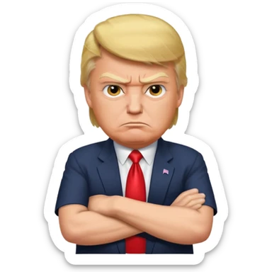 donald trump crossed arms, angry sticker