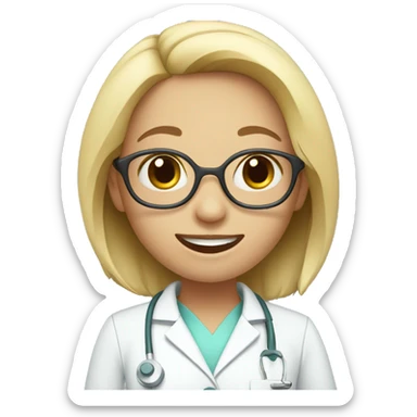 Girl being a dentist assistant  sticker