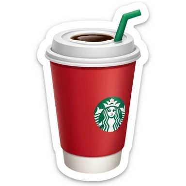 red starbucks cub with white lid sticker