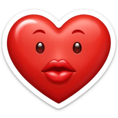 Red kiss stamp sticker