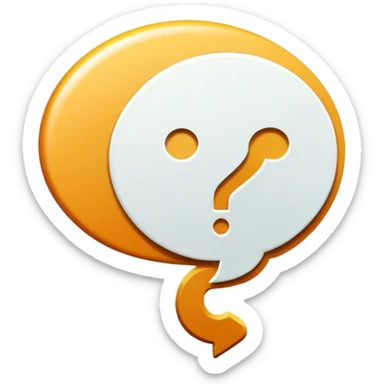 question mark inside a speech bubble sticker