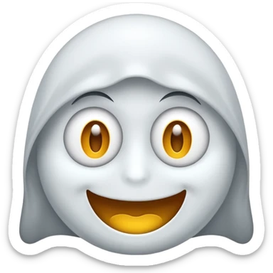 Emojis qui rigole fusionné avec l’emojis fantôme  sticker