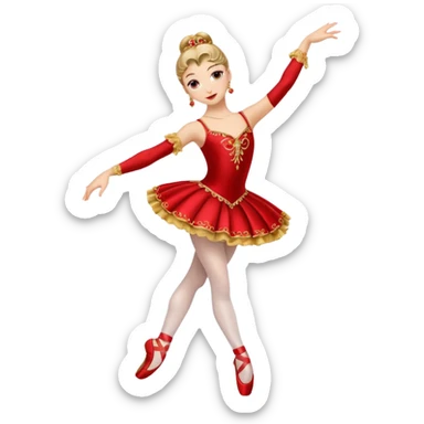 rococó ballet rojo con dorado sticker