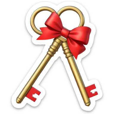 keys with a red bow sticker