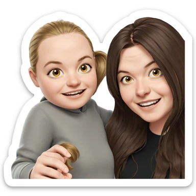 smiling girls with long hair sticker