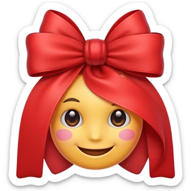 Smile face bow sticker