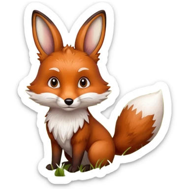 fox and rabbit sticker