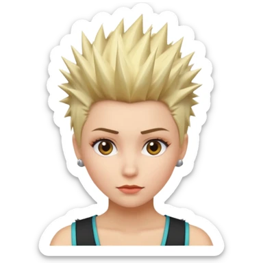 frau freche extreme Kurzhaarfrisur sticker