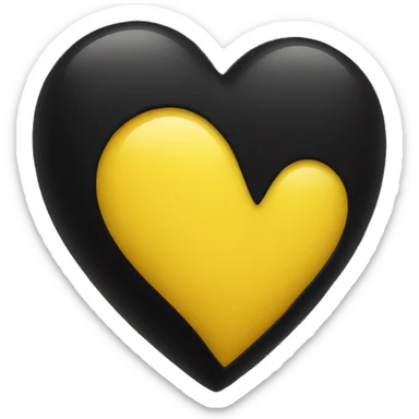 Half black and yellow heart sticker