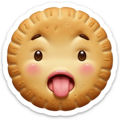 cute biscuit no cream cry tounge sticker