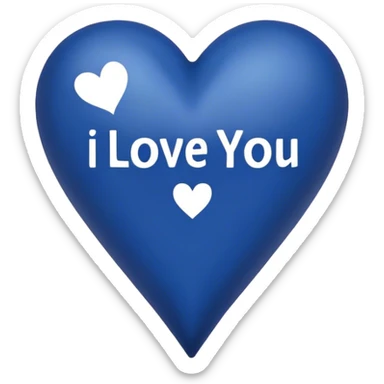 Dark Blue heart with the words I Love You Ry in the middle  sticker