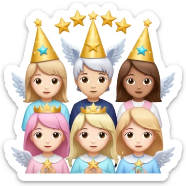 K-pop feeling demonstrates kawaii decided decorate decora cutecore starlight star staff with wings and other angel sticker