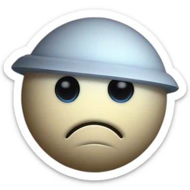 planet Saturn with a cartoon freezing face with big calm eyes sticker