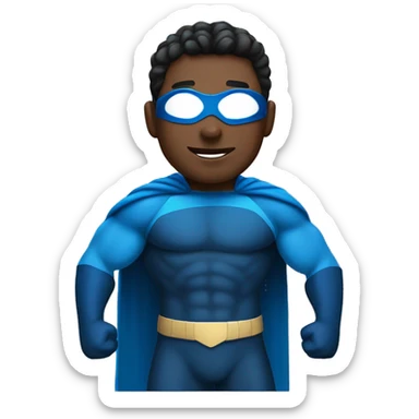 Male superhero with a blue color palette  sticker