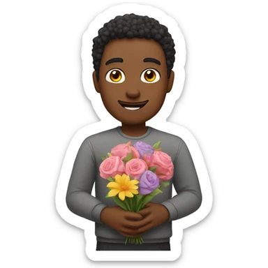 Husband giving flowers  sticker