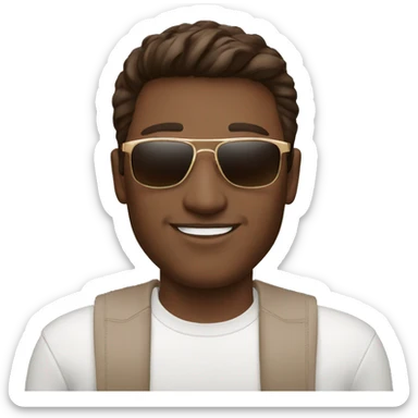 brown hair man with cartier rectangle sunglasses sticker