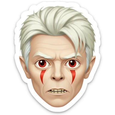 David bowie as the goblin king white hair sticker