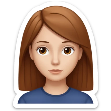 femme blanche brune avec des cheveux lisse sticker