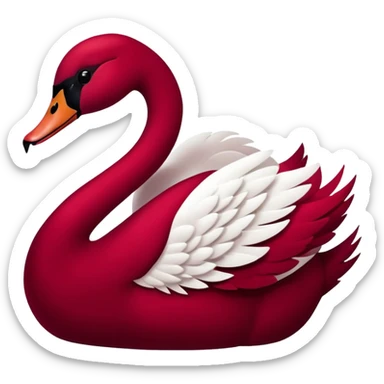 Dark red velvet swan sticker