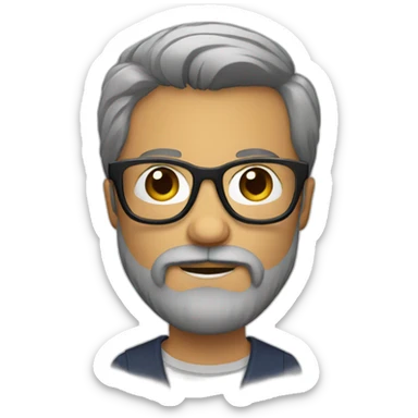 bearded guy with glasses sticker