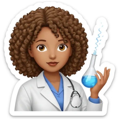 black female specialist with curly hair sticker
