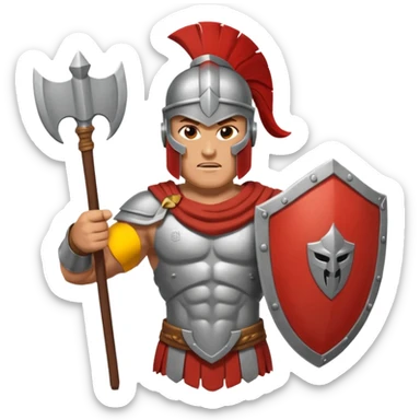 A spertan warrior shaking a shield writing "LAZY NOOB"on it sticker