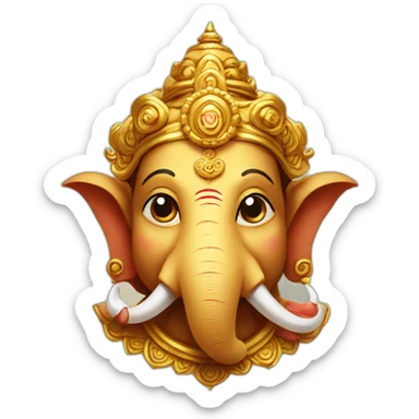 five face ganesh  sticker