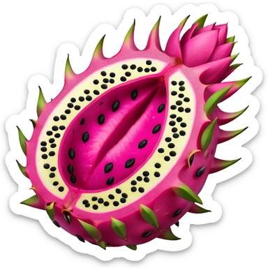 Dragonfruit cut in the meadle sticker