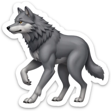 wolf walking sticker