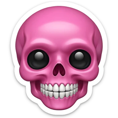 Pink skull emoji sticker