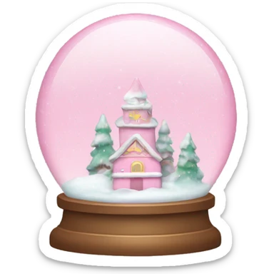 Pastel pink snow globe sticker