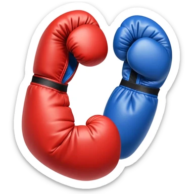One red boxing glove and one blue boxing glove bumping fist sticker