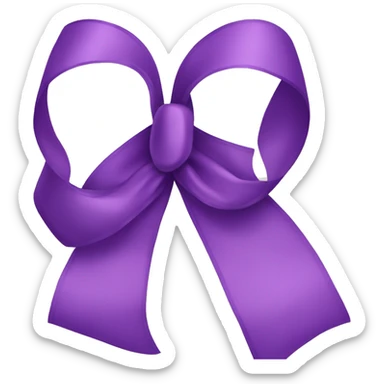 Purple ribbon bow wrote 7 in mid sticker