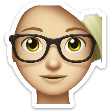 Pale freckled long haired Brunette girl with green eyes and glasses sticker