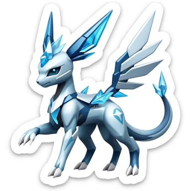 Futuristic Kyurem-Glaceon-dialga-hybrid, full body sticker