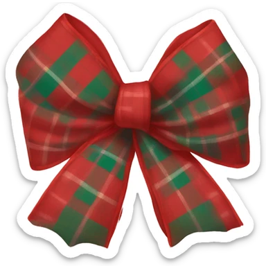 Red plaid bow sticker
