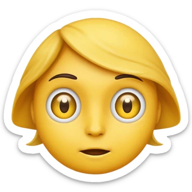 A regular emoji giving a side eye to the viewer sticker