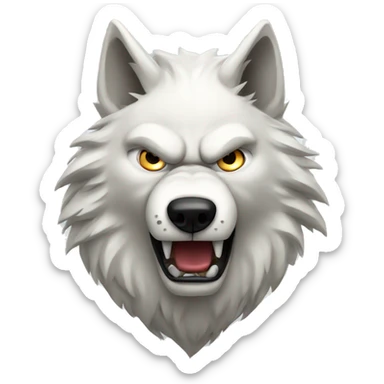 angry white wolf sticker